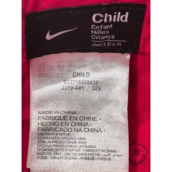 Nike Youth Pink Adjustable Cotton Cap With Black Swoosh Logo and Pink Band OS - Picture 7 of 10